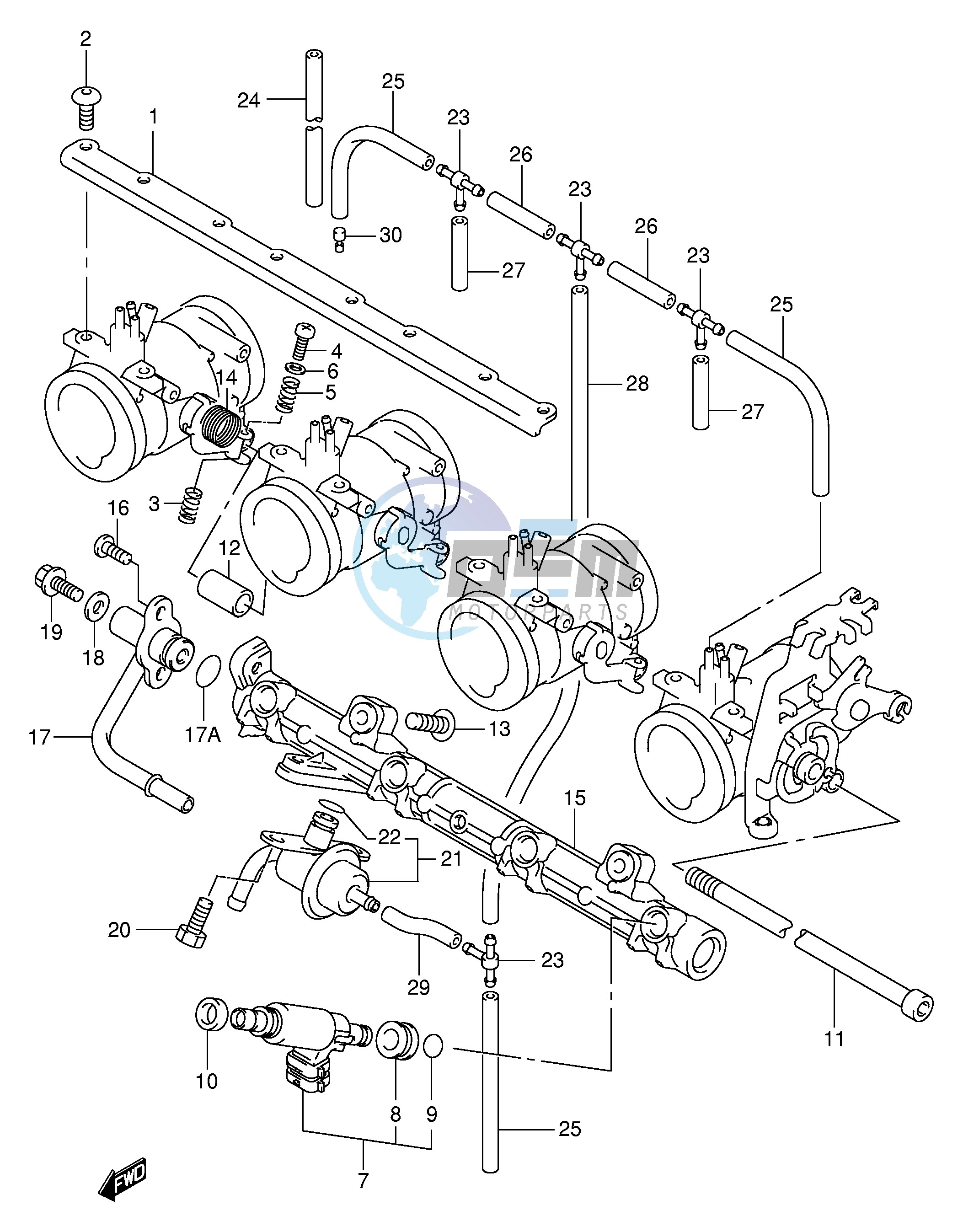 THROTTLE BODY FITTING (MODEL W X)