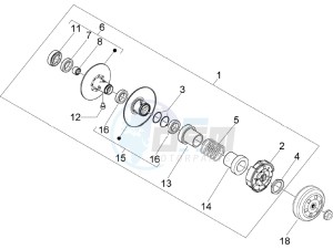 Fly 50 2t (25 kmh) (B-NL) drawing Driven pulley