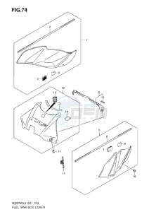 GSR750 drawing FUEL TANK SIDE COVER L3