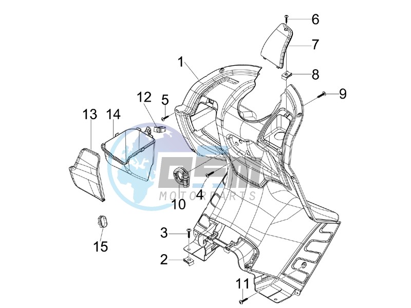 Front glove-box - Knee-guard panel