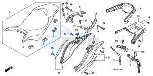 CB600FAA Australia - (U / ABS) drawing SEAT/REAR COWL