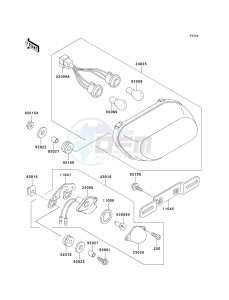 ZX 1100 D [NINJA ZX-11] (D1-D3) [NINJA ZX-11] drawing TAILLIGHT-- S- -