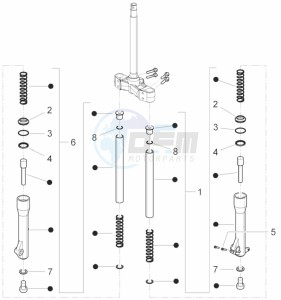 Runner 50 SP 2012 in fiche drawing Fork's components (Escorts)