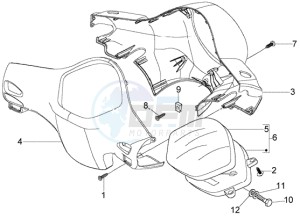 LX 150 USA drawing Speedometer Kms. - handlebar covers