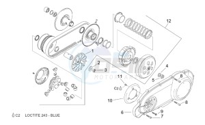 Leonardo 125-150 drawing Speed variator with clutch