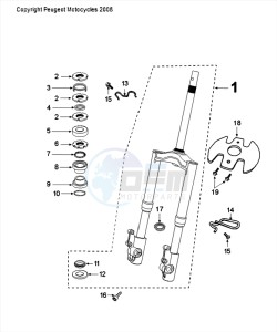 FIGHT 4 50 2T DARKSIDE drawing FRONT FORK / STEERINGHEAD