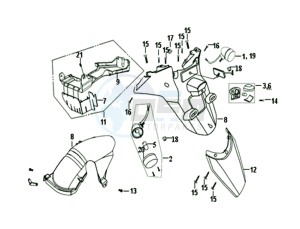 CROX 50 45KMH (L8 L9) EU EURO4 drawing REAR MUDGUARD - MUDGUARD