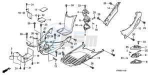 SH300A9 UK - (E / ABS MKH) drawing FLOOR PANEL/PILLION STEP