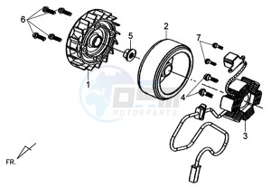 X'PRO 50 (45 KM/H) (AE05W4-FR) (L4-M1) (M1 - 2021) drawing FLYWHEEL - MAGNETO