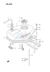 GSX-R750W (E2) drawing FUEL TANK (MODEL R)