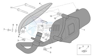 Scarabeo 100 4T e2 drawing Exhaust pipe