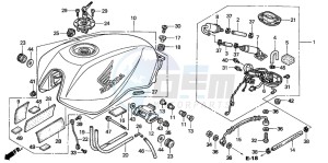 CB900F HORNET 900 drawing FUEL TANK