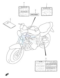 GSF1200 (E2) Bandit drawing LABEL (MODEL T V W X)