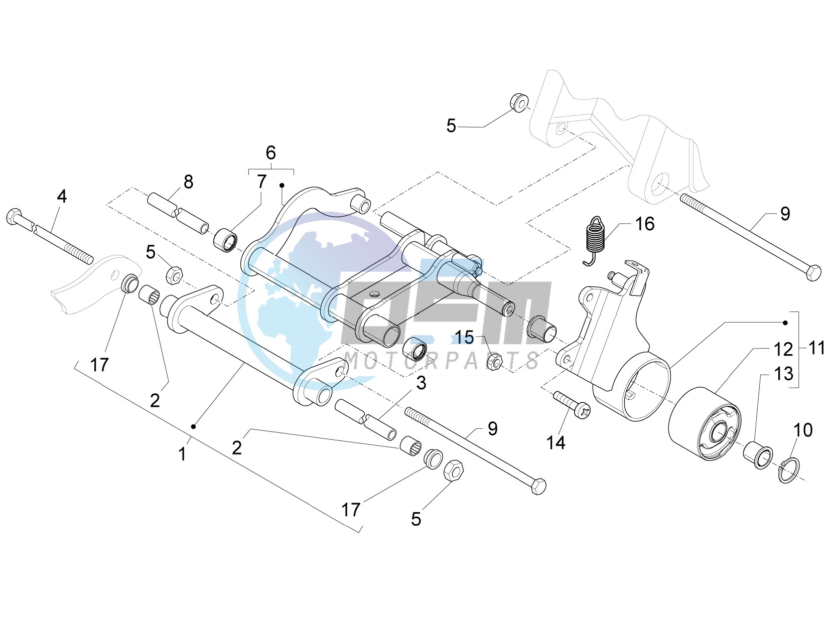 Swinging arm