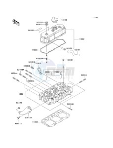 KAF 950 A [MULE 2510 DIESEL] (A1-A3) [MULE 2510 DIESEL] drawing CYLINDER HEAD