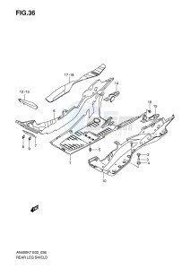 AN400 (E2) Burgman drawing REAR LEG SHIELD