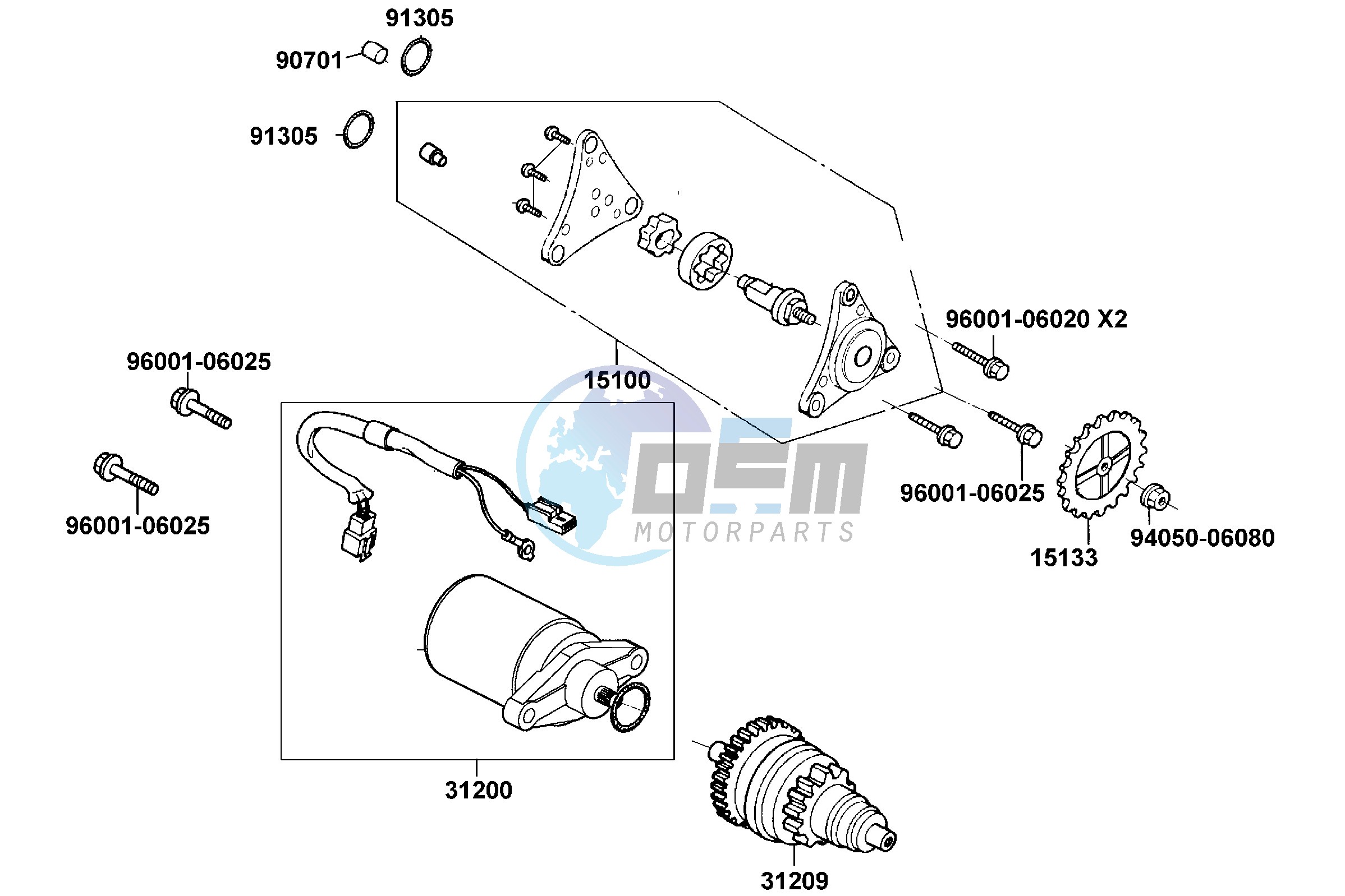 Starting Motor - Oil Pump