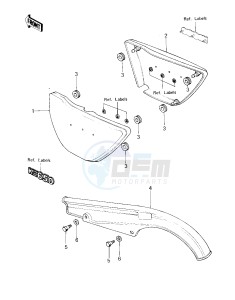 KZ 650 F (F1) drawing SIDE COVERS_CHAIN COVER