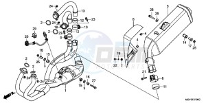 VFR800XD CrossRunner - VFR800X UK - (E) drawing EXHAUST MUFFLER