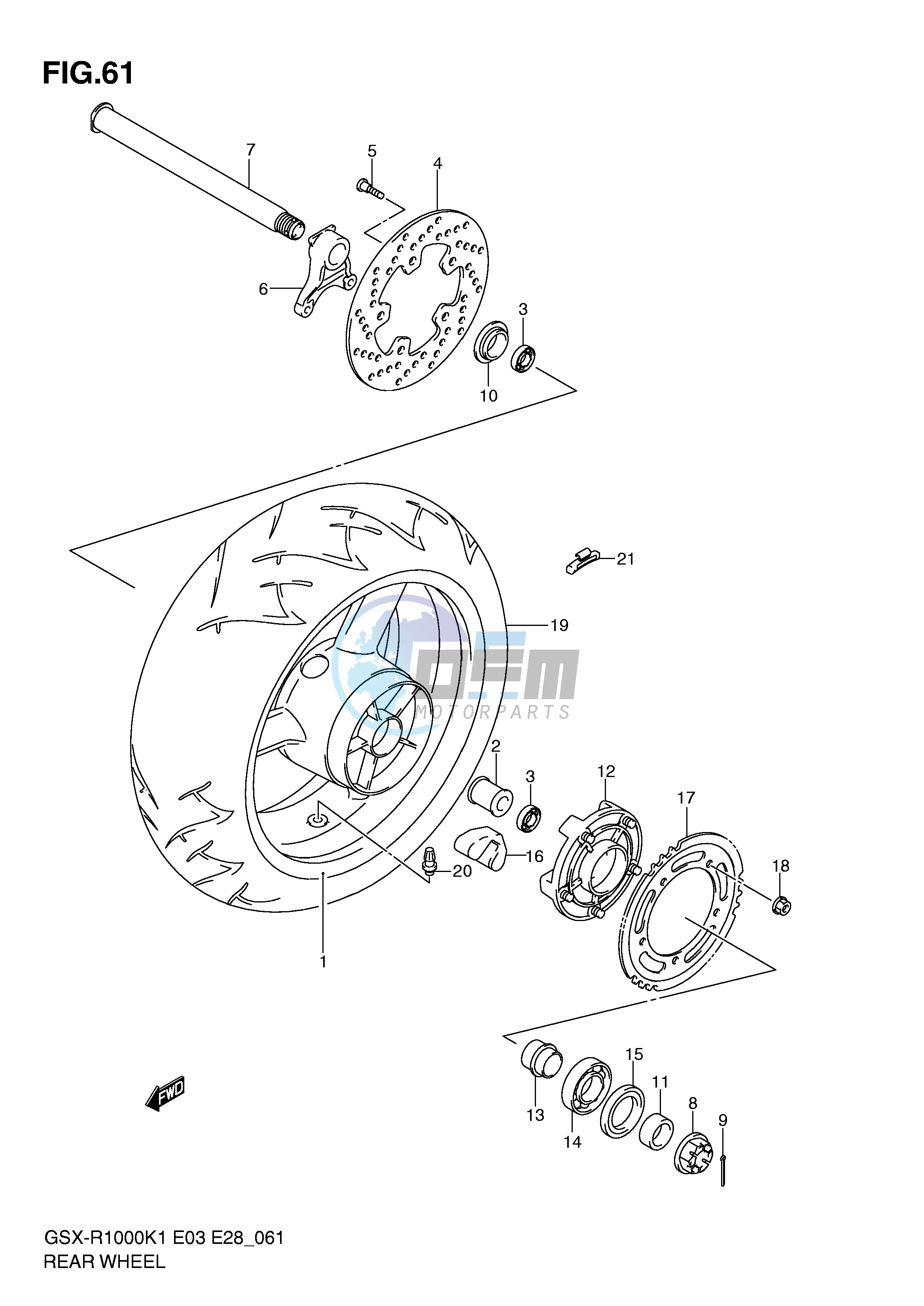 REAR WHEEL (GSX-R1000K1)