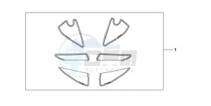 CBR600RR9 Korea - (KO / MK) drawing RACING STICKER WHITE BACKGROUND 'NUMBER PLATE STICKERS' WITH