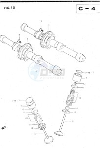 GS500E (Z-D) drawing CAM SHAFT - VALVE