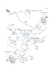 KAF 400 A [MULE 610 4X4] (A6F-AF) A7F drawing REAR BRAKE PIPING