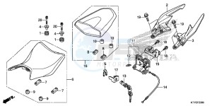 CBR125RTF CBR125RT UK - (E) drawing SEAT