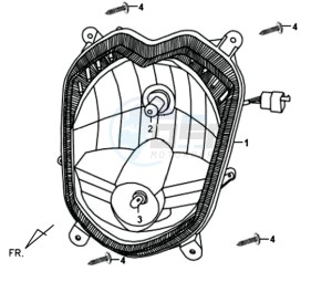 X'PRO 50 45KMH (L8) EU EURO4 drawing HEAD LAMP COMPLETE.