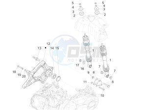 GTS 125 4T 3V ie Super (APAC) (RK, VT) drawing Rear suspension - Shock absorber/s