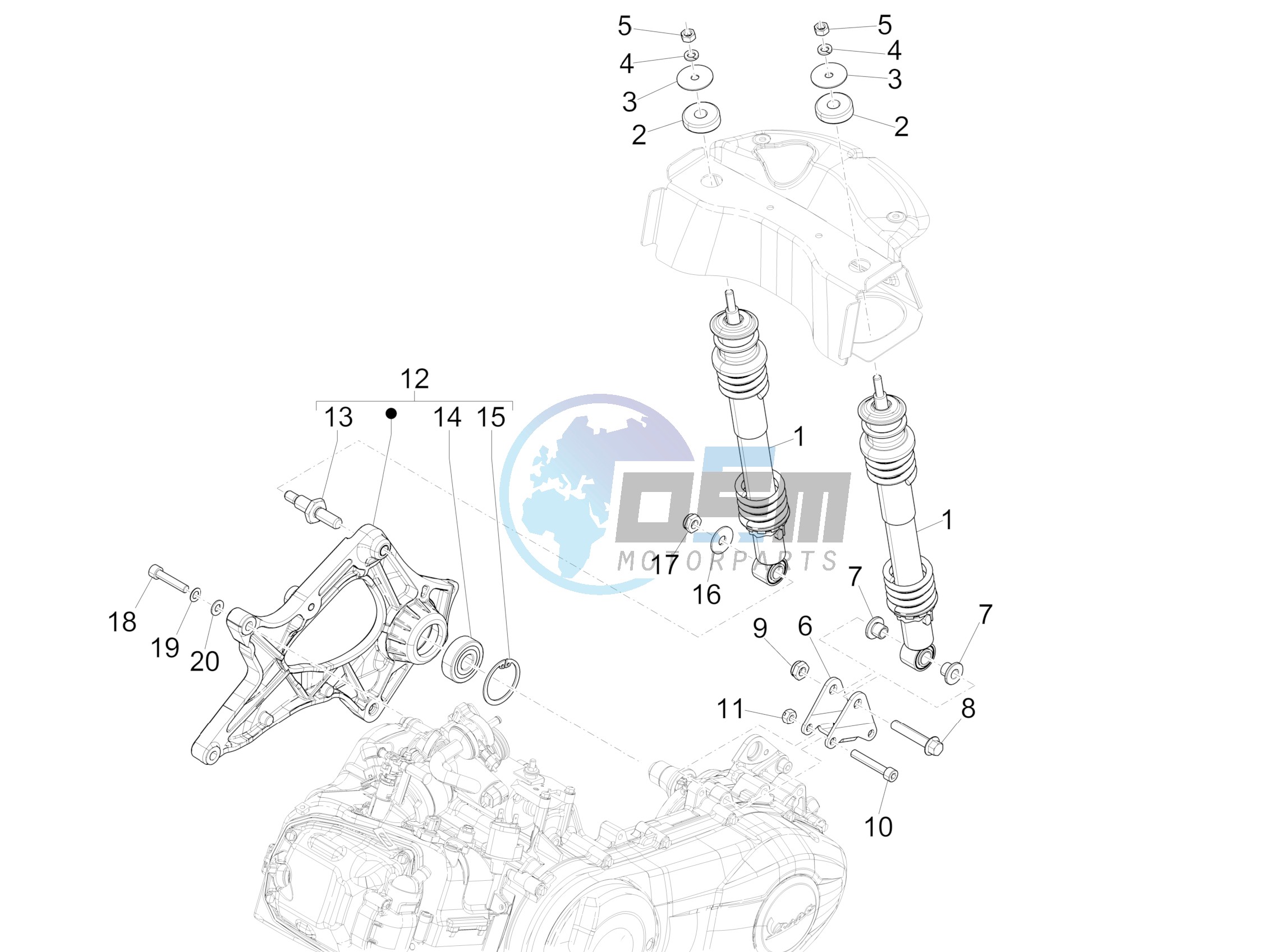 Rear suspension - Shock absorber/s