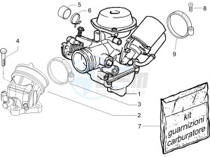 Granturismo 125 L Potenziato UK drawing Carburettor  assembly - Union pipe