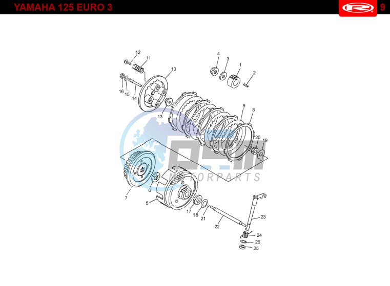 CLUTCH  Yamaha 125 EURO-3