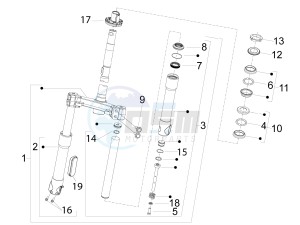 Fly 50 4T 2V 25-30Km/h drawing Fork/steering tube - Steering bearing unit