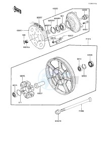 KZ 750 L [L3] drawing REAR WHEEL_HUB_CHAIN