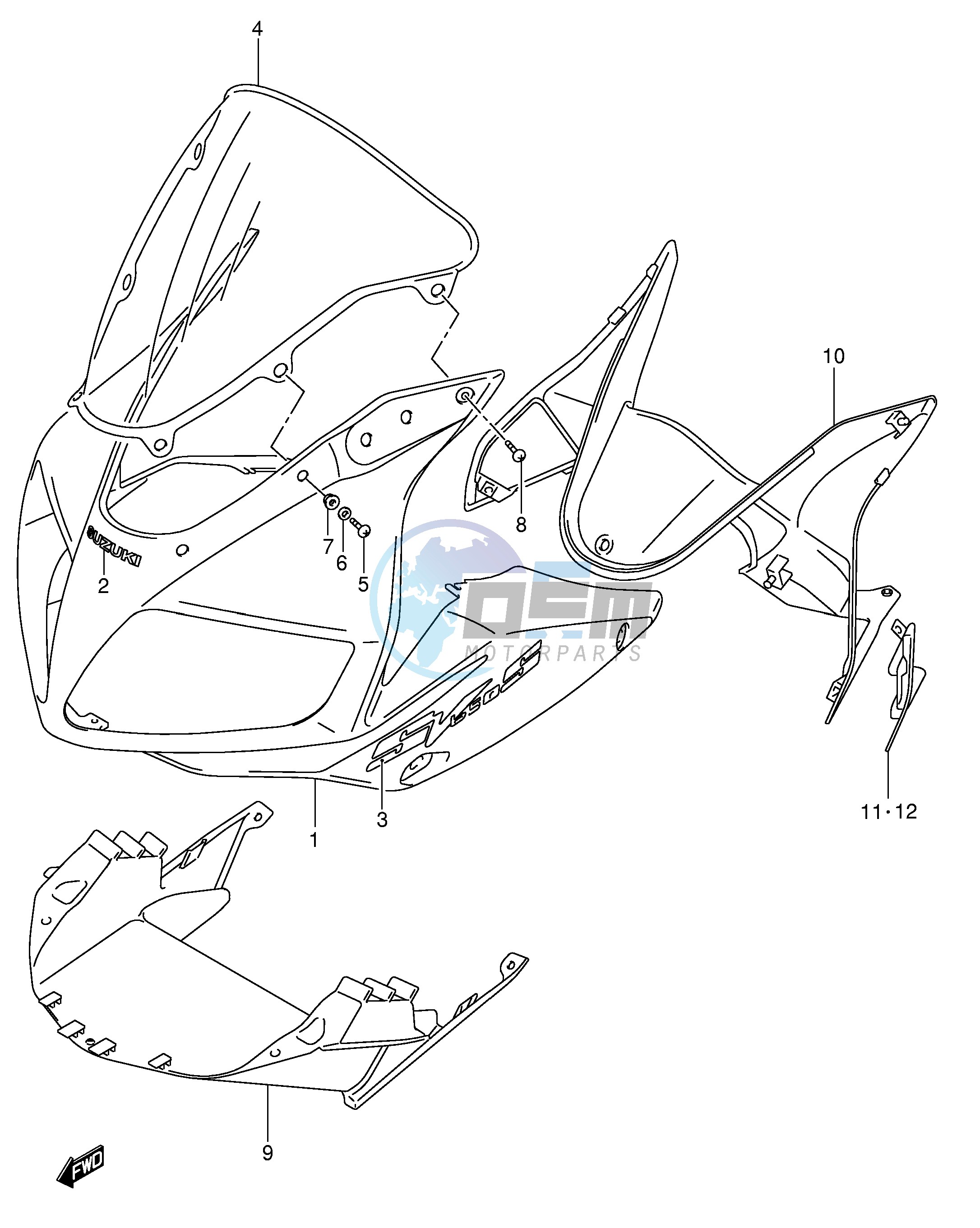 COWLING BODY (SV650SK4 SUK4)