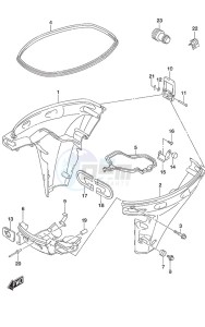 DF 20A drawing Side Cover - Tiller Handle w/Power Tilt