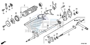 TRX500FM1E TRX500FM1 Europe Direct - (ED) drawing GEARSHIFT FORK