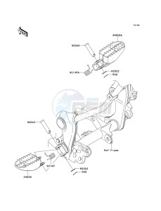 KLX 140 B (KLX140L MONSTER ENERGY) (B8F-B9FA) B9F drawing FOOTRESTS