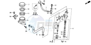 VFR800A drawing RR. BRAKE MASTER CYLINDER