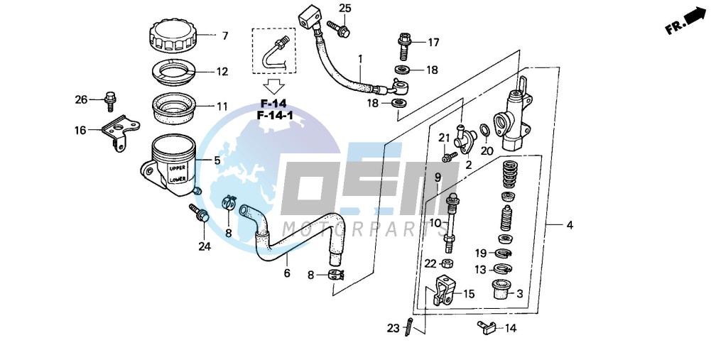 RR. BRAKE MASTER CYLINDER