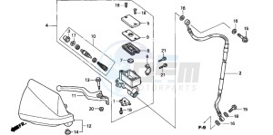 XR400R drawing FR. BRAKE MASTER CYLINDER (DK/ED/U)