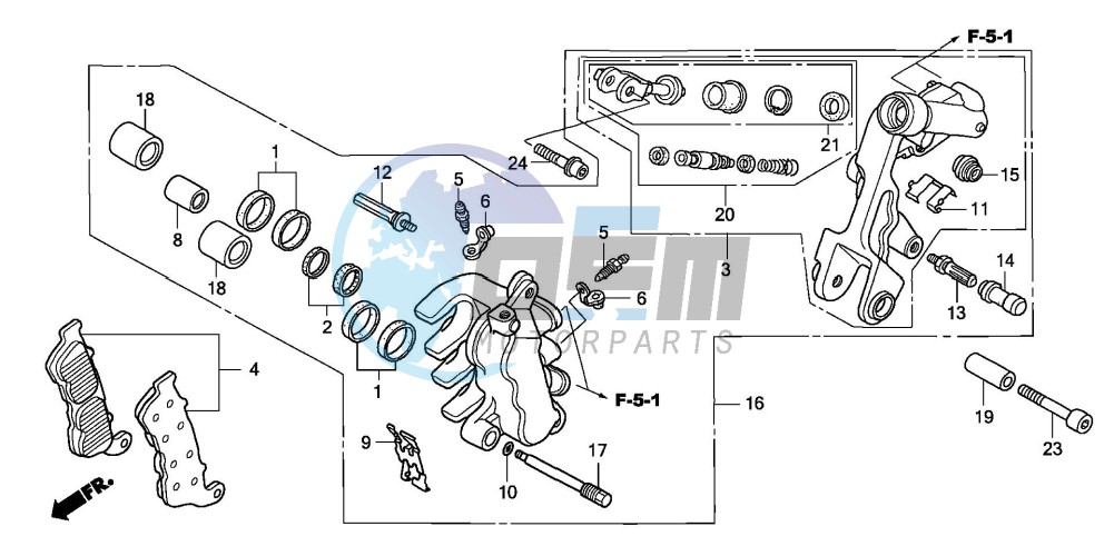 FRONT BRAKE CALIPER (L.) (XL1000VA)