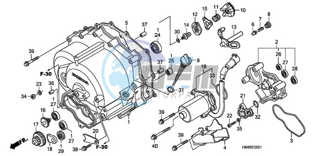 FRONT CRANKCASE COVER (TRX250TE)