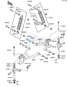 KLF 185 A [BAYOU 185] (A1-A1A) [BAYOU 185] drawing FRONT SUSPENSION_SHOCK ABSORBERS