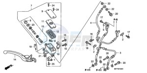 CB1300SA9 UK - (E / ABS BCT MKH MME TWO) drawing FR. BRAKE MASTER CYLINDER (CB1300A/CB1300SA)