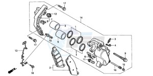 VT750C drawing FRONT BRAKE CALIPER