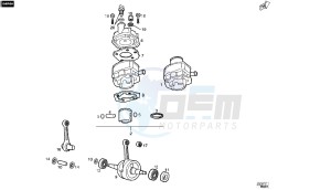 SENDA SM X-TREM 2A EDIZIONE - 50 CC VTHSR2C1A EU2 2A EDIZIONE drawing CRANKSHAFT - CYLINDER