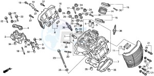 VT750C3 drawing CYLINDER HEAD (FRONT)