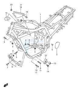 GSF1200 (E2) Bandit drawing FRAME (GSF1200T ST V SV)